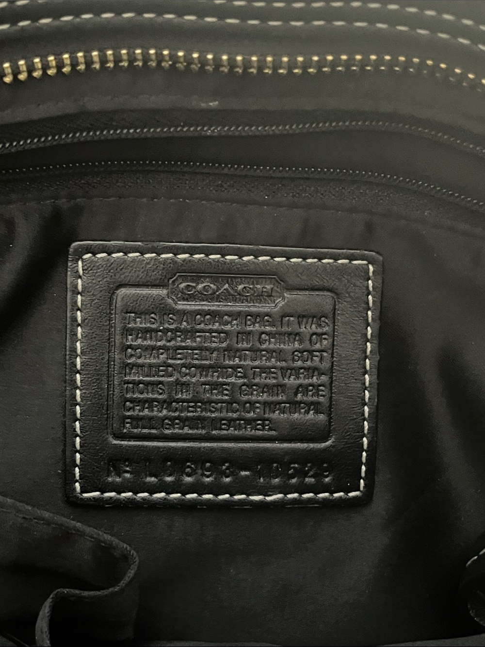 Coach Black Pebbled Leather Shoulder Bag with Braided Trim - Picture 4 of 8